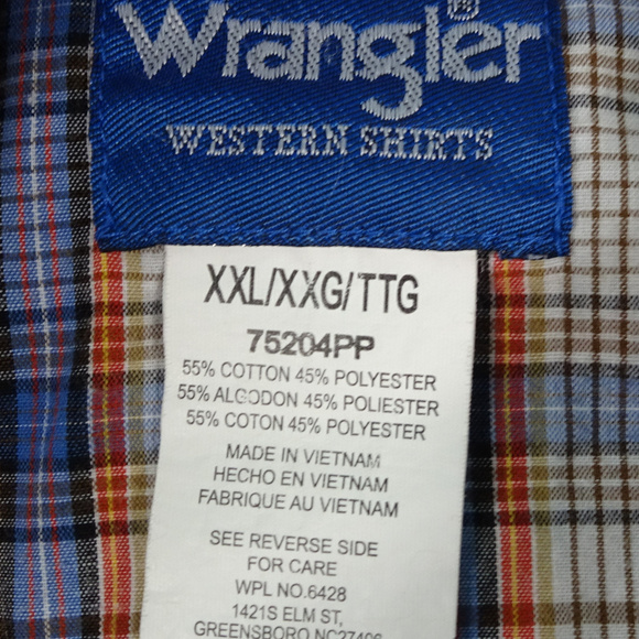 Wrangler Button Up Pearl Snap L/S Shirt XXL 2XL - Picture 4 of 4